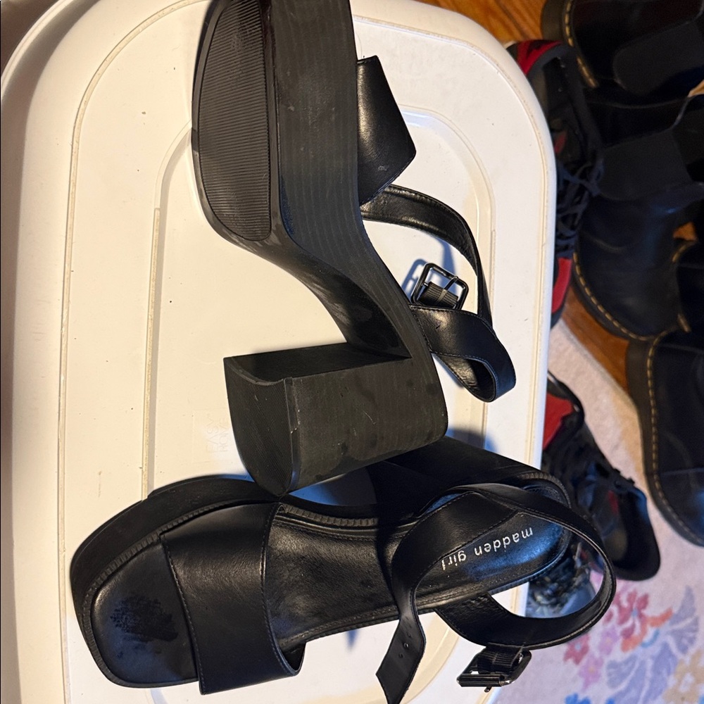 Madden Girl Black Strappy Heels - Picture 2 of 4